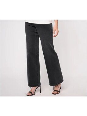 Isaac Mizrahi Live Trouser Jeans Size 14 Regular True Denim Wahed Black NEW